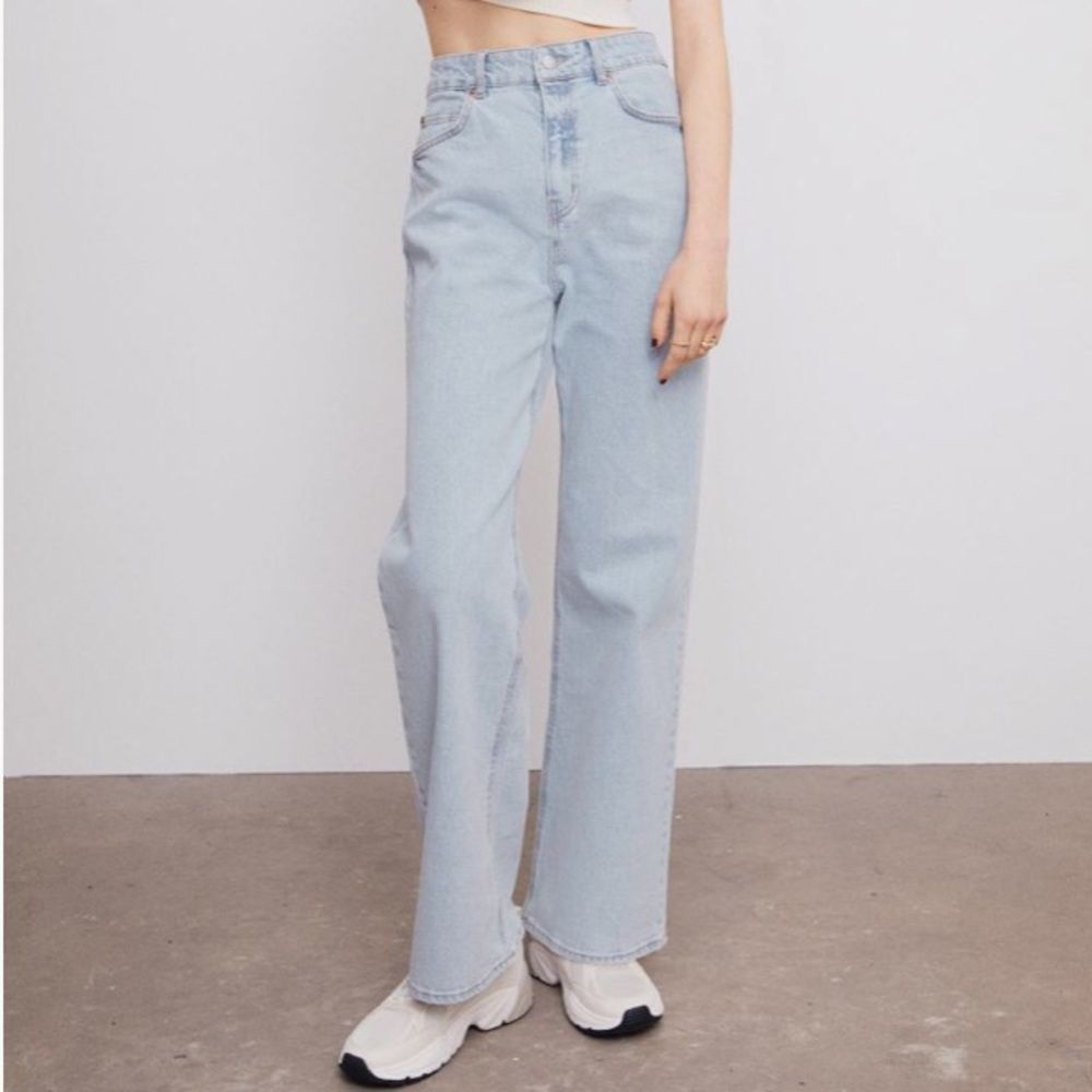 H&M high waist straight leg wide leg jeans